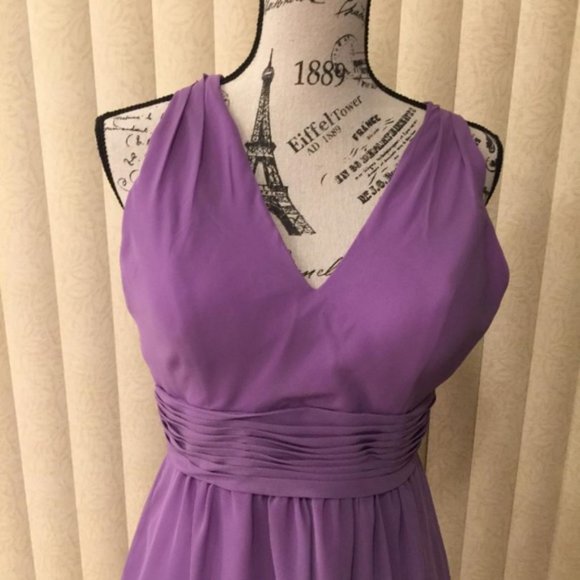 *FINAL PRICE* Iris Purple Chiffon Cute Open Back Short Party Dress Size 10 - Picture 8 of 9